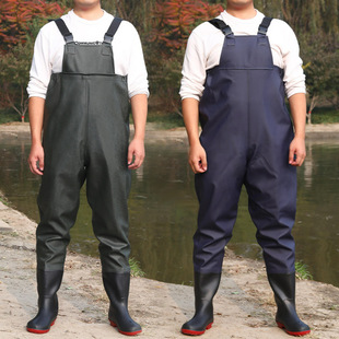 Wear-Resistant Wading Pants Fishing Clothing One-Piece Water Fork Pants Rain Pants Men and Women Thickened Half-Length Wading Pants