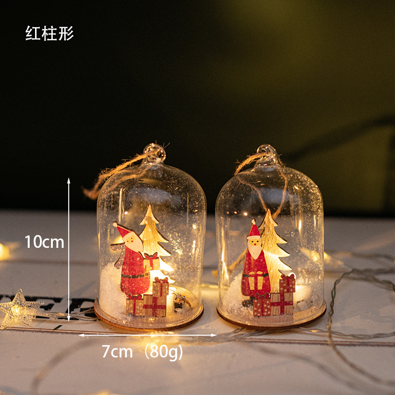 Nuevos productos transfronterizos de vidrio luminoso lámpara de noche cuerda de cáñamo para los ancianos regalos de escritorio decoración de colgante de micro paisaje