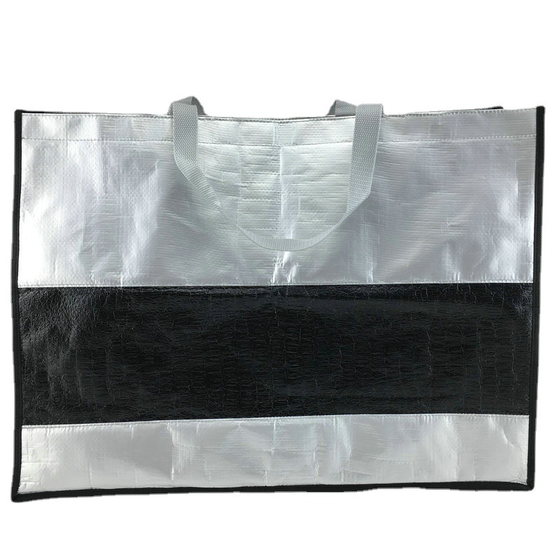 银色手提袋 镭射复膜袋 无纺布购物袋 淋膜购物袋 覆膜袋厂