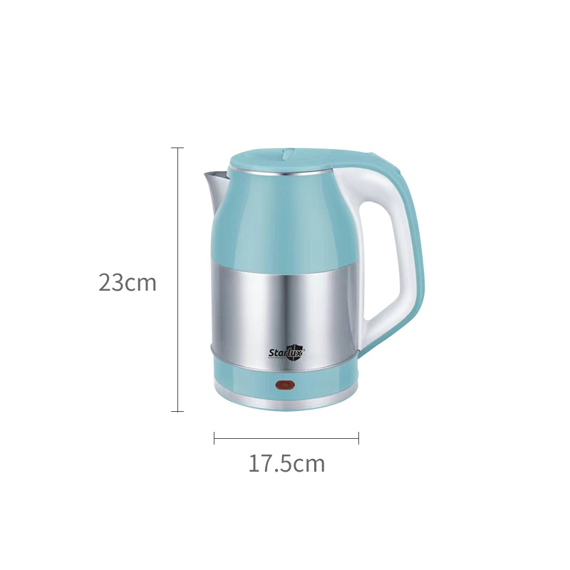 Bouilloire électrique Starlux Cross-border en acier inoxydable 304, grande capacité de 2,5 L, double paroi, idéale pour la maison et le bureau_voghion.com