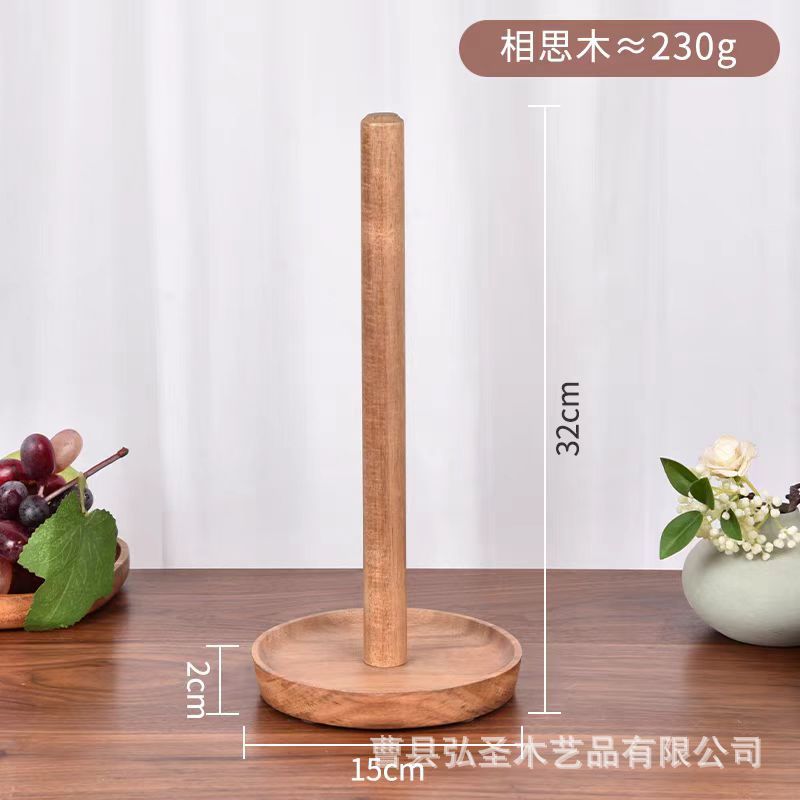 Toallero de cocina de madera Soporte de rollo de papel sin perforación Bolsa de plástico Estante perezoso vertical Logotipo de regalo