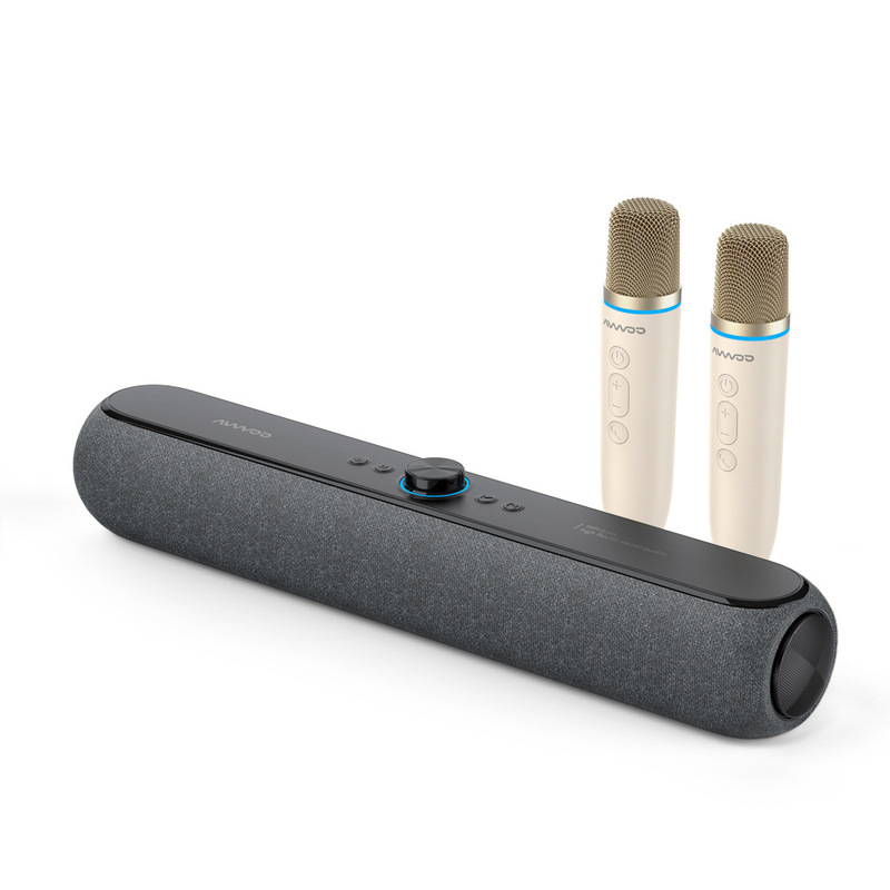 アイウ新型ワイヤレスBluetoothスピーカー、コンピュータデスクトップ、家庭用、ポータブル、屋外カラオケマイク、布製小型スピーカー|undefined