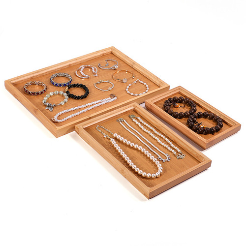 Jewelry display tray bamboo wooden bracelet bracelet necklace tray jewelry viewing pallet counter display props wholesale