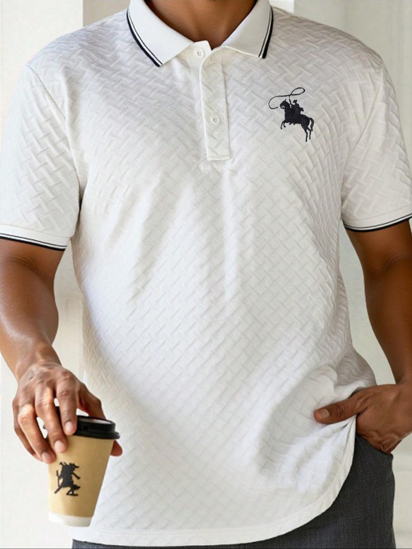 2025 verano comercio exterior europeo y americano transfronterizo hombres casual manga corta bordado patrón polo camisa top Amazon temu