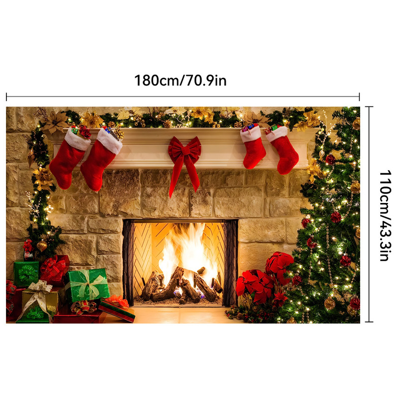 国境を越えた新しいクリスマス背景布祝日パーティー屋外雰囲気装飾バナープレゼントクリスマスツリー老人|undefined