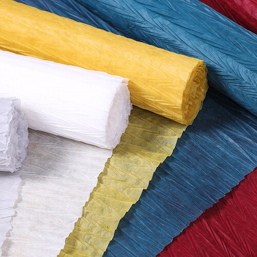 Beaded crepe paper flower art packaging paper material black white wrinkled paper hand-ripped vintage color shaped fabric