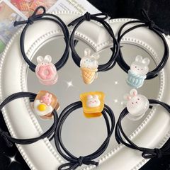 透明兔子系列發圈ins可愛甜美少女心卡通百搭發繩皮筋頭飾女髮飾