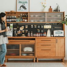 实木餐边柜洞洞板北欧茶水酒柜家用靠墙一体收纳柜厨房高柜储物柜