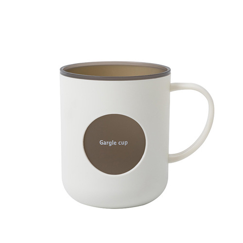 Double-layer contrasting color mouthwash cup, household bathroom toothbrushing cup with handle, cute couple cup, drop-resistant toothbrushing cup