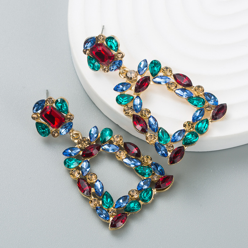 Fashion Style Fashion Geometric Alloy Artificial Gemstones Drop Earrings