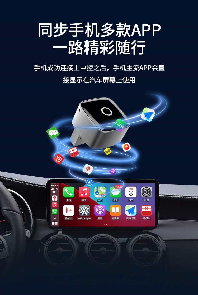 Wuben Wireless Box Is Suitable for Mercedes-Benz, Volkswagen, Audi, Toyota and Buick Car Machine Interconnection Navigation