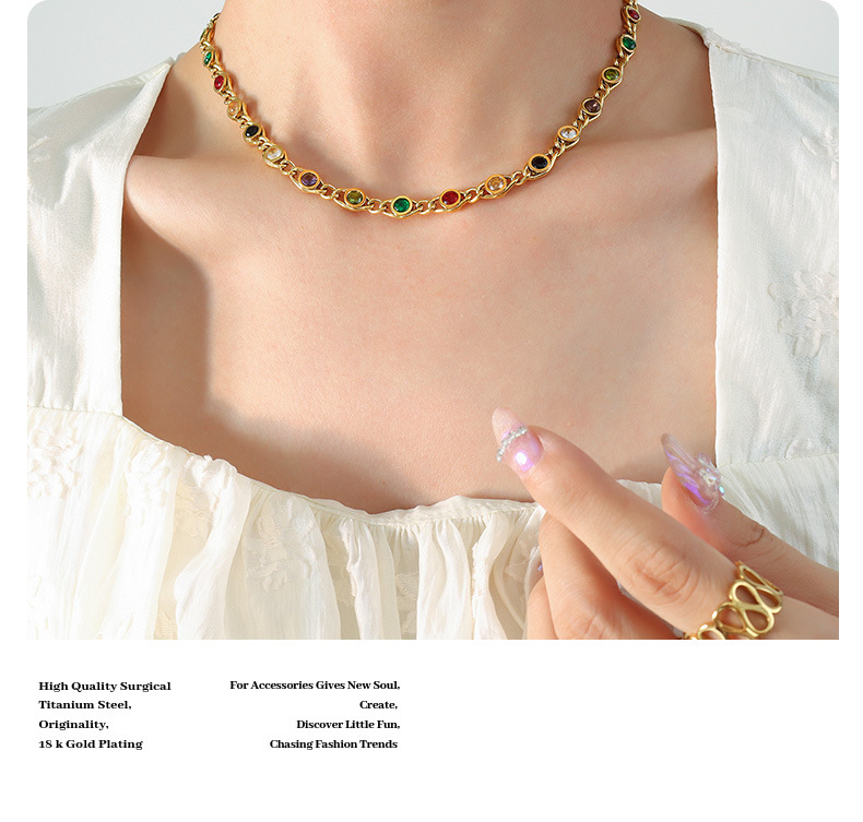 Copper Material Simple Style Round Copper Plating Inlay Zircon Bracelets Necklace