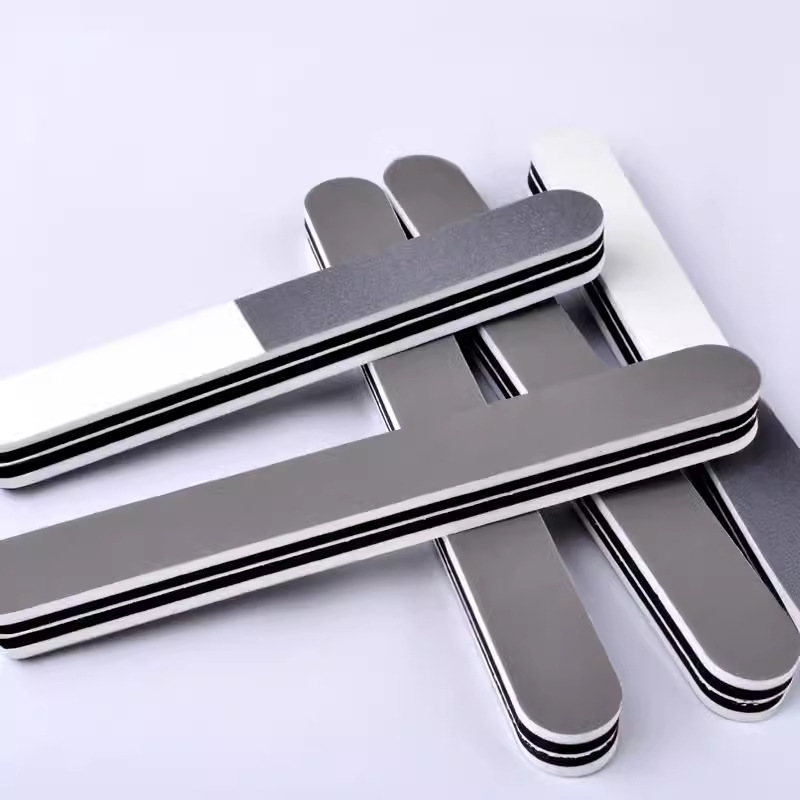 Recta engrosada de 3 lados tira de pulido profesional de uñas brillo tira de pulido de uñas negro blanco gris súper pulido archivo