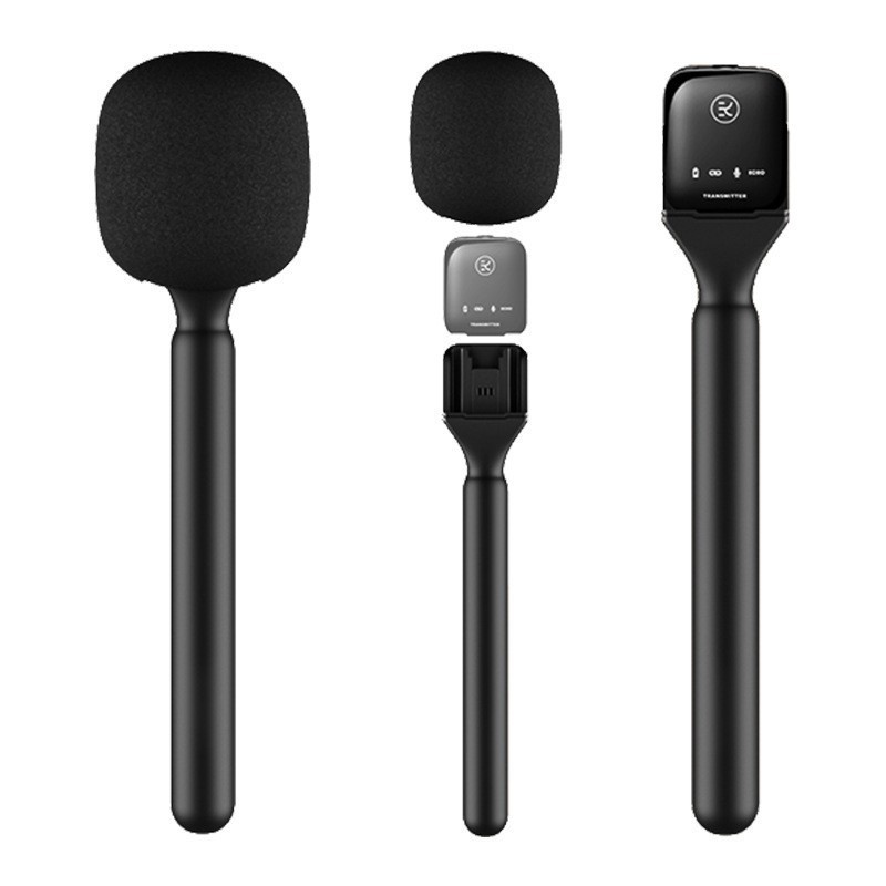 Wireless Microphone Handheld Stick-Style Recording Device for Interviews, Handheld Rod for Live News, Tv Reporters, Outdoor Use 2