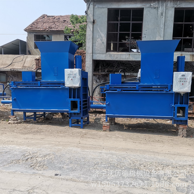 卧式锯末刨花压缩打包机 废纸屑压块机 卧式青贮饲料打包机