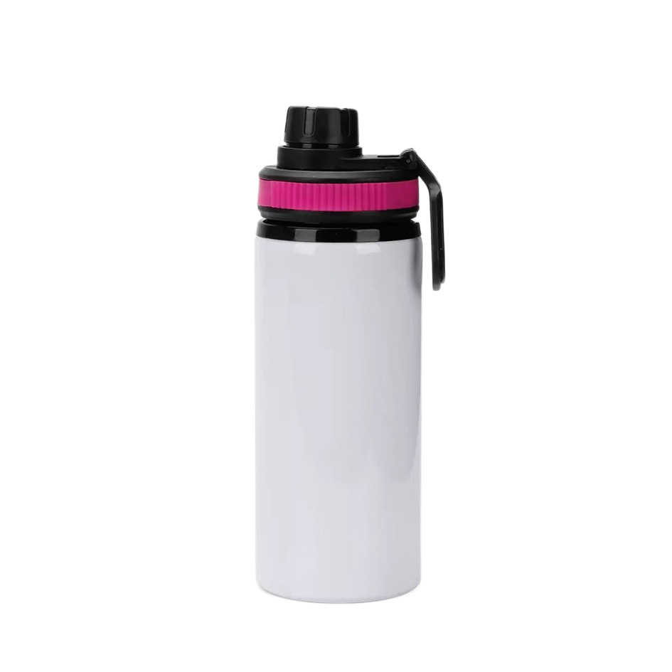 Alpinismo portátil deportivo jarro fundición en blanco 600ML botella espacial cubierta de color con botón de transferencia de calor recubrimiento jarro