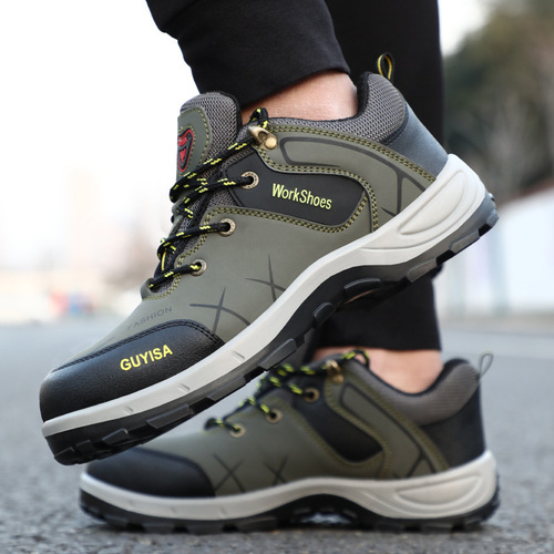 New labor protection shoes for men, steel toe, anti-smash, puncture-resistant, oil-resistant, acid-alkali-resistant, comfortable, wear-resistant, safety work protective shoes