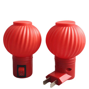 Plug-In Energy-Saving Night Light Led Warm Red Light Switch Ever-Burning Lamp Wedding Move-In Bedside Soft Light Wall Lamp