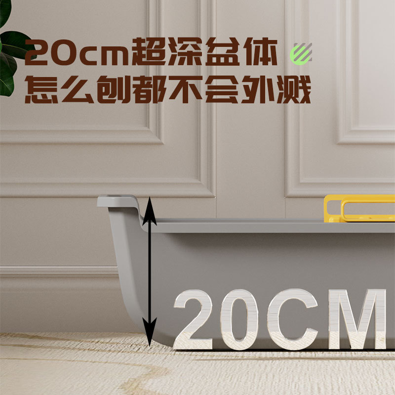 La caja de arena para gatos semicerrada de gran tamaño abierta con valla de elevación inodoro para gatos con pala para evitar salpicaduras externas.