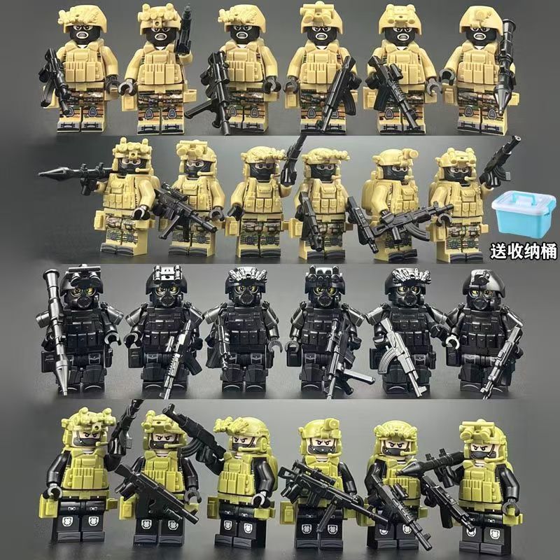 レゴビルディングブロックミニフィギュアグリーンロシア兵士ミニフィギュアアルファフォース子供用組み立てられた小さな粒子のおもちゃと互換性があります。|undefined