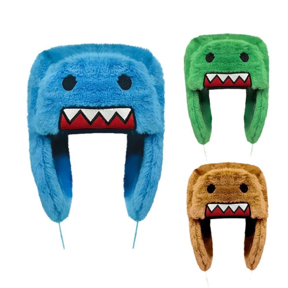 2026 Fall/Winter New Multi-element Cartoon Cute Ear-protecting Lei Feng Hat for Men and Women, Popular Versatile Plush Cold-proof and Windproof
