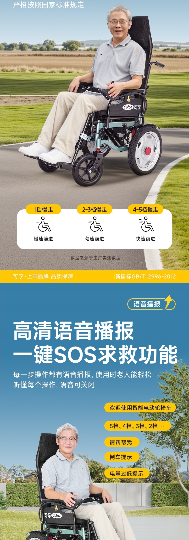 Corfu Electric Wheelchair Intelligent Fully Automatic Scooter for the Elderly, Disabled and Elderly, Lightweight Folding Small