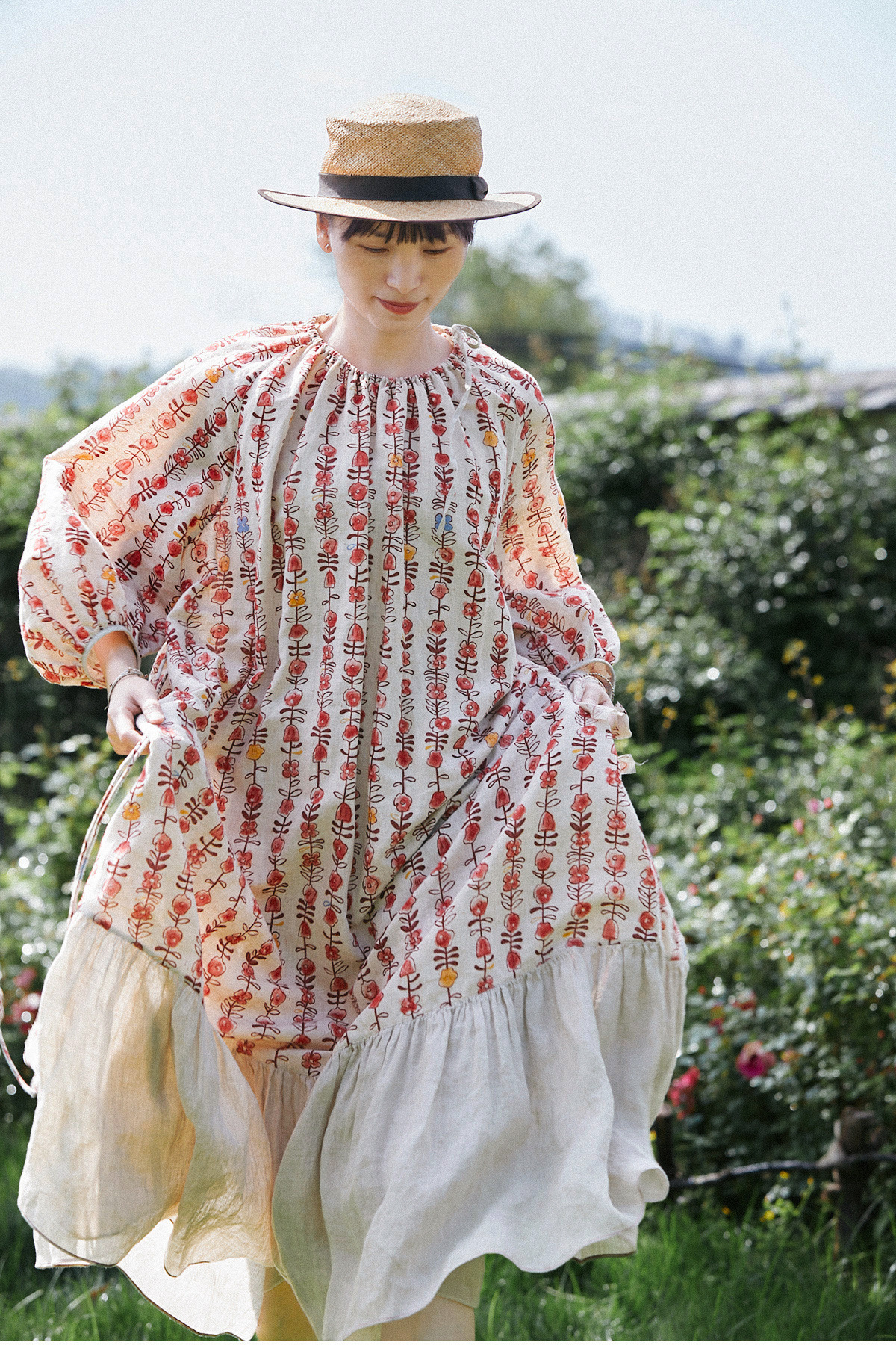 poppy linen dress Linen dress POPPY with puff sleeves . Linen kaftan, Linen tunic dress. Linen clothing for women