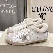 广州原标专柜品质欧美大牌真皮女板鞋羊皮毛一体女式小白鞋小脏鞋