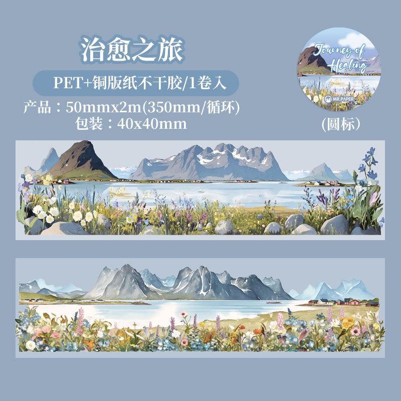 Papel Sr. un solo rollo de cinta collage serie de arte globo tema DIY decoración material adhesivo cinta adhesiva