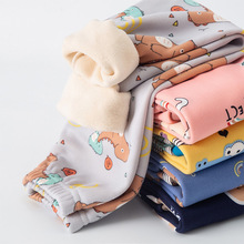 儿童秋冬加厚保暖裤单件 男童女童加绒打底睡裤冬季宝宝卡通单裤