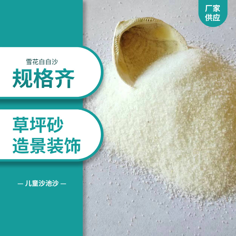 厂家供应雪花白砂草坪砂填充白色砂子枯山水造景白云石石粉景观砂