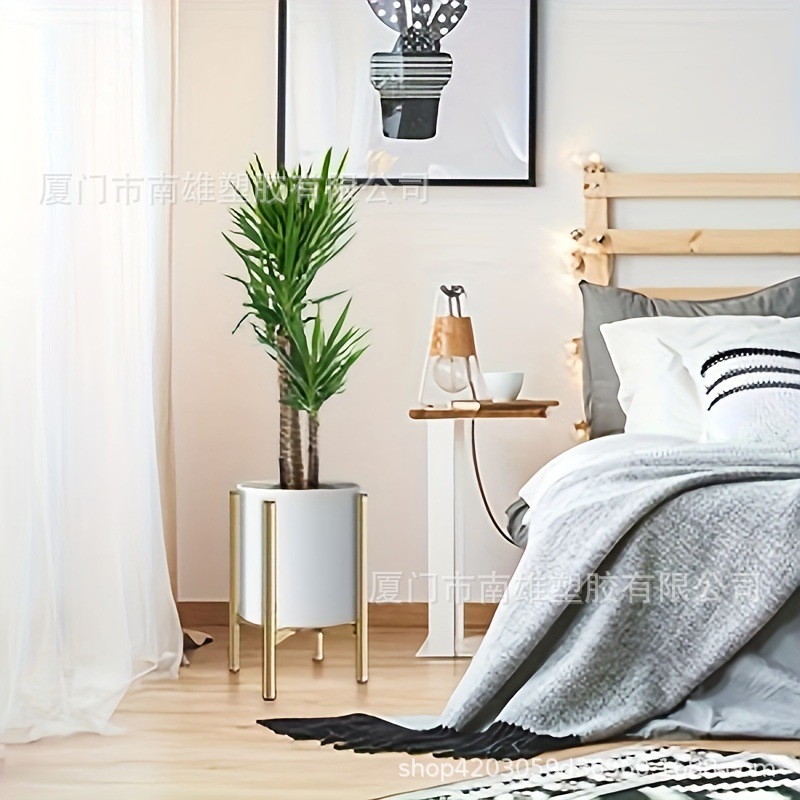 Ferro forjado transfronterizo de piso único ajustable y retráctil soporte de plantas decoración interior moderna y simple soporte de flores image 4