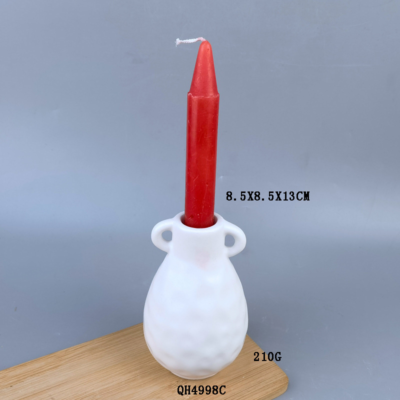 Nordicins cerámica de geometría blanca decoración artesanal decoración de la sala de estar mesa de comedor candelabros decoración suave para el hogar