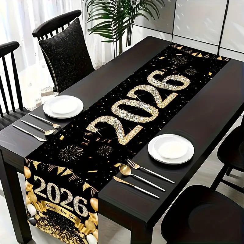 Transfronterizo nueva bandera de mesa de Navidad 2026 decoración de Año Nuevo manteles de mesa de alto valor de diseño festivo suministros personalizados