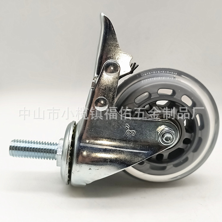 厂家直供灌注脚轮2寸3寸透明轮刹车脚轮万向轮子PU水晶静音家具轮