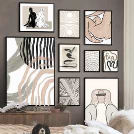 抽象女孩身体波普艺术帆布绘画图片墙艺术版画家居装饰海报装饰