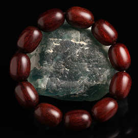 正宗手工精品天然小叶紫檀枣珠型单圈男士盘完佛珠高油性老料檀木