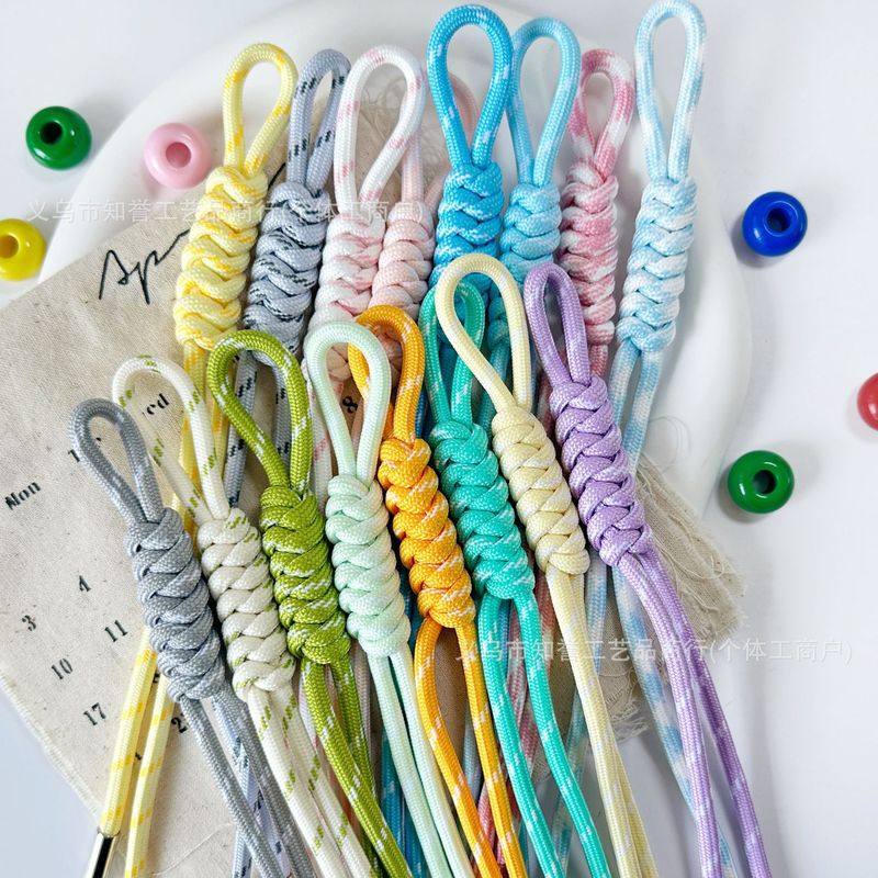 5mm round rope pendant Miu bag metal rope buckle hanging clock spring light color diy accessories braided rope lanyard bag hanging