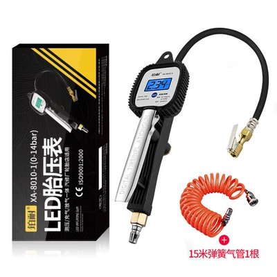 head, car tire pressure monitor, Air pressure gauge/tire pressure gauge - xa-1-tire-pressure-gauge-15m-spring-hose-free-two-batteries-with-order