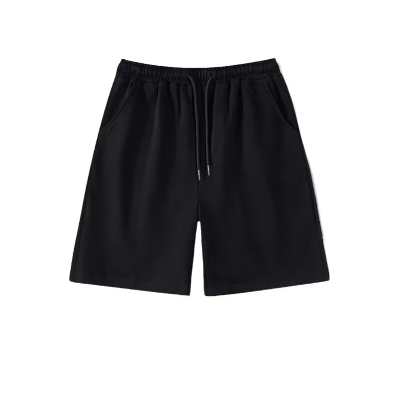 Pantalonos de cinco puntos de color sólido para parejas de moda masculinas delgados cintura elástica de verano universal simple adelgazamiento deportivo ocio