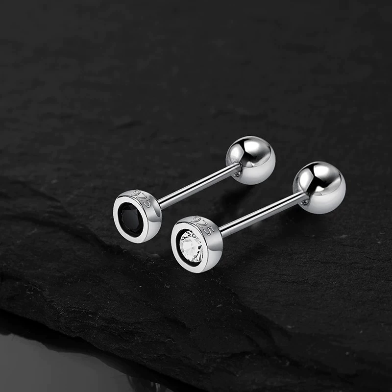 Xinqi ювелирные изделия черно-белые серьги с одним бриллиантом