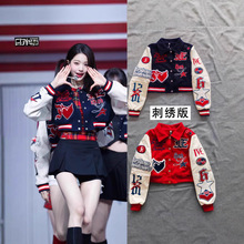 跨境韩国女团夹克ive kitsch同款爵士街舞JAZZ外套嘻哈棒球服女