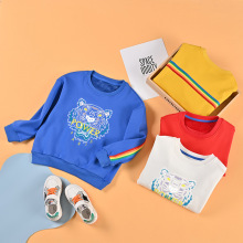 儿童加绒卫衣秋冬款 男童女童卡通老虎印花上衣 多色可选保暖童装