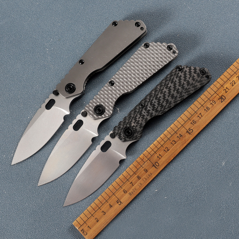 小号SMFD2钢折叠户外求生钛合金手柄高硬度口袋钓鱼生存EDC工具刀