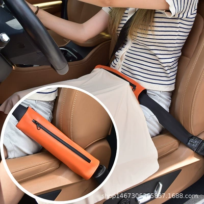 Car Leg Sunshade and Sun Protection Cloth Multifunctional Car Interior Supplies Seat Belt Shoulder Cover Protection Anti-Leb (Seat belt shoulder pad) - hermes-orange