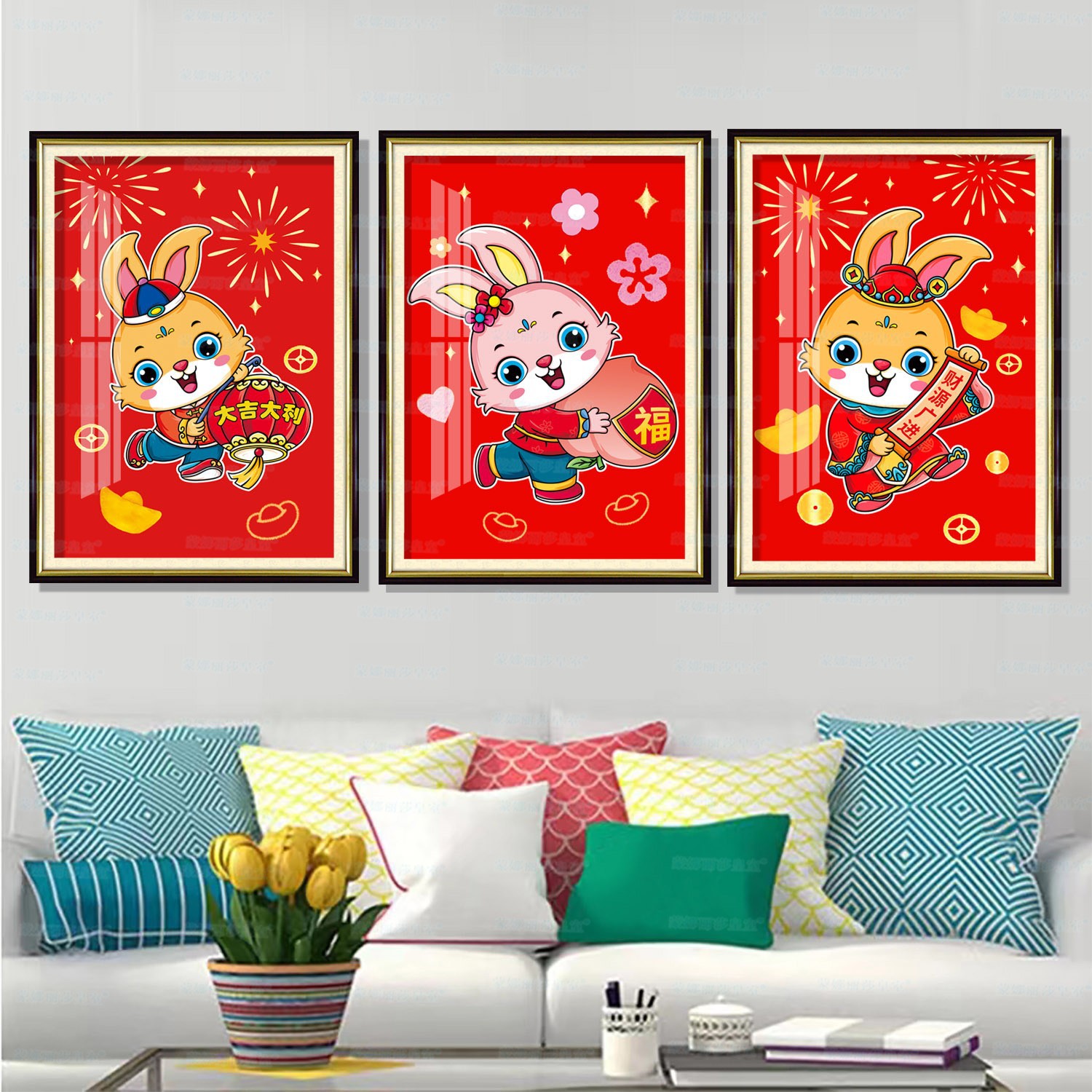 Monalisa Royal punto de cruz nacional conejo moda triple pintura dos nuevo chino pequeño decorativo bordado hilo hecho a mano image 2