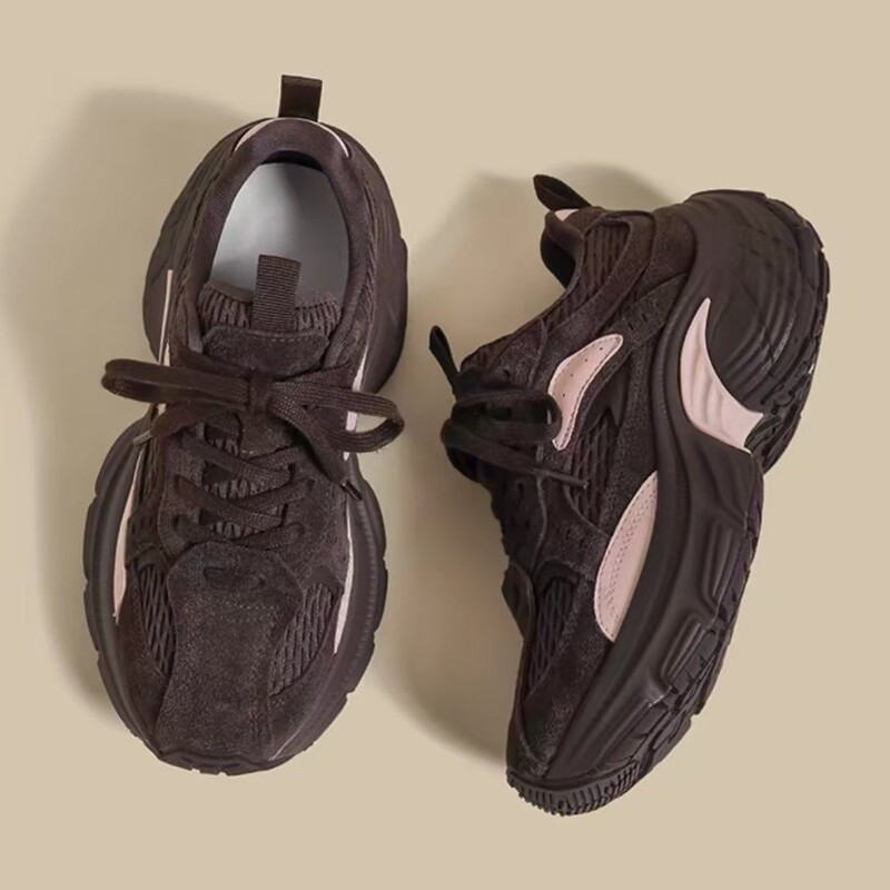 Thick-soled Torre Shoes Women's 2024 Autumn and Winter New Brown Elevated fleece-lined Paris Fried Street Tire Retro sneaker