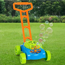 跨境亞馬遜泡泡機電動吹泡泡除草機手推車親子戶外兒童坦克車玩具