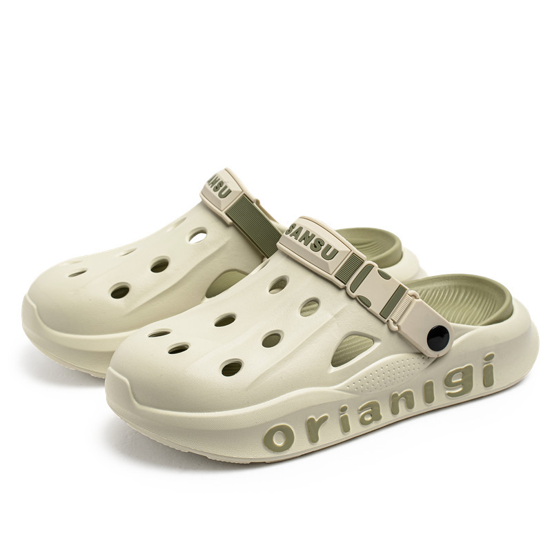 2025 verano nuevos zapatos con agujeros, sandalias y zapatillas de ocio al aire libre de gran tamaño, zapatos de playa coreanos, sandalias Baotou