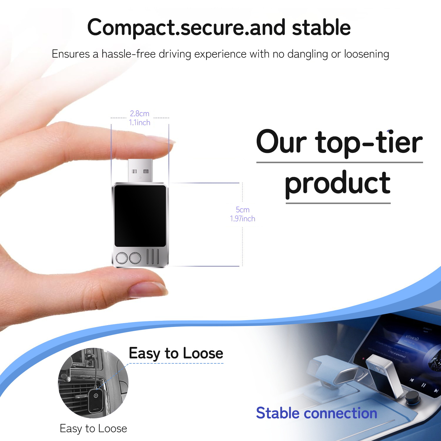 跨境热销carplay盒子有线转无线车载carplay无线转接器带转接头